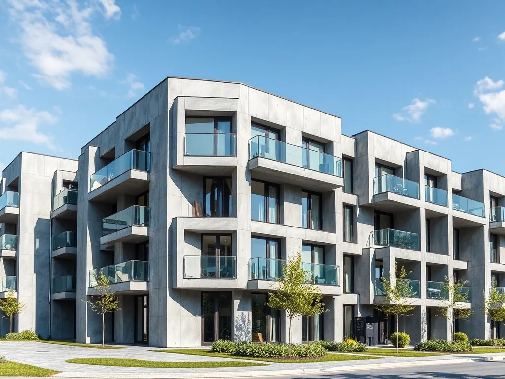 Modern residential architecture in Katowice, Silesia, geomet